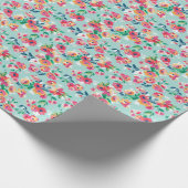 色彩の鮮やかな花模様 ラッピングペーパー (角)