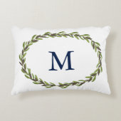 色彩の鮮やかな葉mongrammed枕 アクセントクッション (正面)