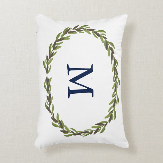 色彩の鮮やかな葉mongrammed枕 アクセントクッション (正面(垂直))