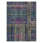 色彩の鮮やかな質の種族の民族パターン金ゴールド テーブルクロス (正面)