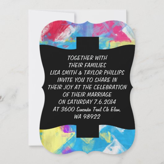 色彩の鮮やかな質 招待状 (正面)