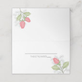 色彩の鮮やかな赤いバラの座席表 プレイスカード (外部開封)