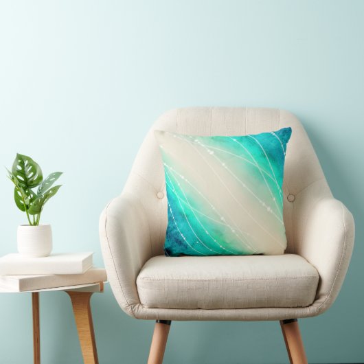 色彩の鮮やかな輝きの海の砂パターン水の装飾用クッション クッション (椅子)