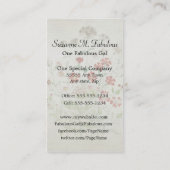 色彩の鮮やかなCatchflyの花の花束のヴィンテージの原稿 名刺 (裏面)