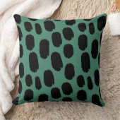 色彩の鮮やかはっきりしたスポット – 緑46866fの黒 クッション (ブランケット)