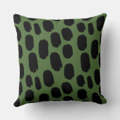 色彩の鮮やかはっきりしたスポット – 緑4e6e38黒 クッション (裏面)