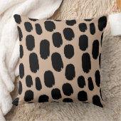 色彩の鮮やかはっきりした点 – ライトブラウンd2b29a黒点 クッション (ブランケット)