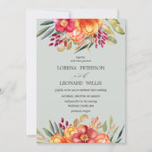 色彩の鮮やかエレガントモダン素朴灰色 招待状 (正面)