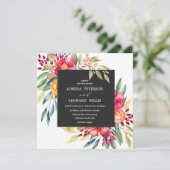 色彩の鮮やかエレガントモダン素朴白灰色 招待状 (スタンド正面)