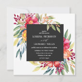 色彩の鮮やかエレガントモダン素朴白灰色 招待状 (正面)