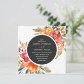 色彩の鮮やかエレガントモダン素朴白灰色 招待状 (スタンド正面)