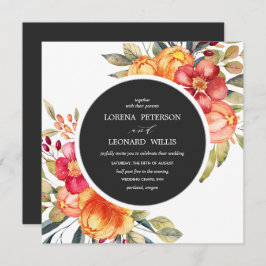 色彩の鮮やかエレガントモダン素朴白灰色 招待状