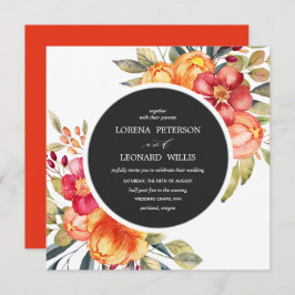 色彩の鮮やかエレガントモダン素朴白灰色 招待状