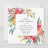 色彩の鮮やかエレガントモダン素朴角 招待状 (正面)