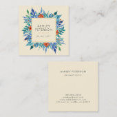 色彩の鮮やかエレガントモダン スクエア名刺 (正面/裏面)