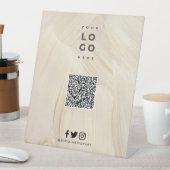 色彩の鮮やかエレガント抽象芸術自然QRコードブランディング 台座サイン (インサイチュ)