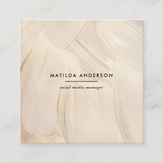 色彩の鮮やかエレガント・ニュートラルシンプル抽象芸術 スクエア名刺 (正面)