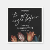 色彩の鮮やかオランダの花が前夜に迎える スタンダードカクテルナプキン (正面)