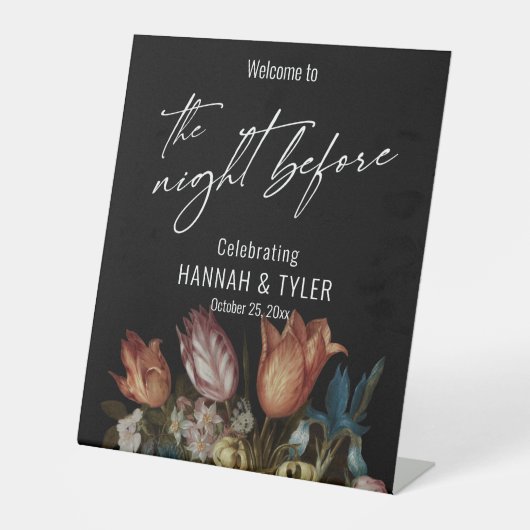 色彩の鮮やかオランダの花が前夜に迎える 台座サイン (正面)