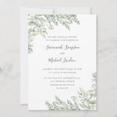 色彩の鮮やかオリーブと葉水結婚色 招待状 (正面)