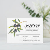 色彩の鮮やかオリーブブランチウェディングRSVP 出欠カード (スタンド正面)
