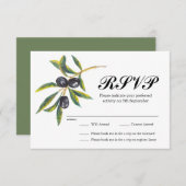 色彩の鮮やかオリーブブランチウェディングRSVP 出欠カード (正面/裏面)