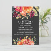 色彩の鮮やかオレンジの花の花嫁のラ結婚ンチョン 招待状 (スタンド正面)