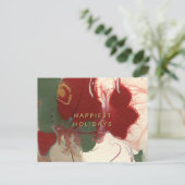 色彩の鮮やかカラフル抽象芸術ハッピーストホリデイ シーズンポストカード (スタンド正面)