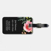 色彩の鮮やかガーリーカスタム水彩花モノグラム ラゲッジタグ (裏面横)