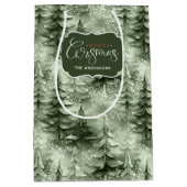 色彩の鮮やかクリスマスツリー緑ID1008 ミディアムペーパーバッグ (正面)