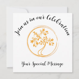 色彩の鮮やかゴールデン・ツリー・オブ・ライフ・エンド・オブ・トリートメント・パーティー 招待状