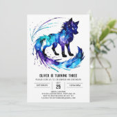 色彩の鮮やかシンプルWolf Digital Boy誕生日 招待状 (スタンド正面)