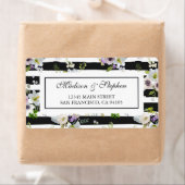 色彩の鮮やかストライプのフローラのパタ結婚ーン ラベル (インサイチュ)