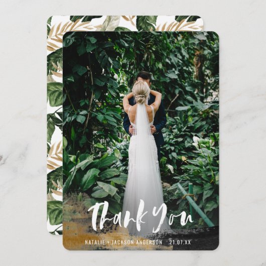 色彩の鮮やかトロピカル写真サンキューカード (正面/裏面)
