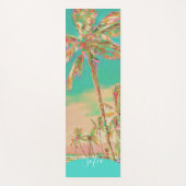 色彩の鮮やかハワイアンビーチマウナラニベイティール（緑がかった色） ヨガマット (正面)