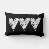 色彩の鮮やかハート白黒モダン装飾 ランバークッション (裏面)