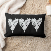 色彩の鮮やかハート白黒モダン装飾 ランバークッション (ブランケット)