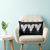 色彩の鮮やかハート白黒モダン装飾 ランバークッション (椅子)