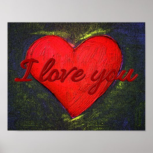 色彩の鮮やかハート ポスター (正面)