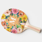 色彩の鮮やかパーソナライズされたフローラ表Ping Po 卓球ラケット (横)
