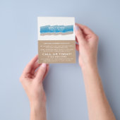 色彩の鮮やかビーチストローク、トラベル広告エージェント チラシ (手)