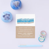 色彩の鮮やかビーチストローク、トラベル広告エージェント チラシ (シングル)