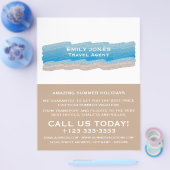 色彩の鮮やかビーチストローク、トラベル広告エージェント チラシ (シングル)