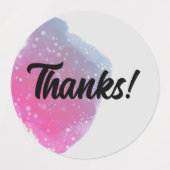 色彩の鮮やかピン感謝していクRAINBOW-YOU BUSINESSスタンプ ラベル (デザイン1)