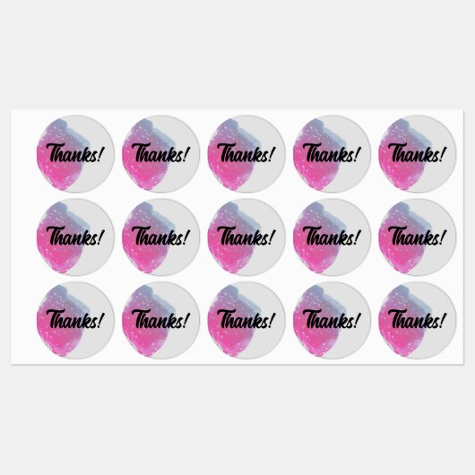 色彩の鮮やかピン感謝していクRAINBOW-YOU BUSINESSスタンプ ラベル (シート)