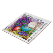 色彩の鮮やかフローラと日の出、Psalm 37:4からの詩 タイル (側面)