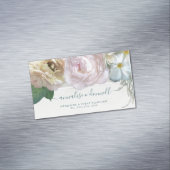 色彩の鮮やかフローラエレガントポニーバラピンクnイエロー マグネット名刺 (インサイチュ)