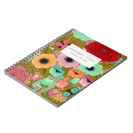 色彩の鮮やかフローラガーデンジャーナル ノートブック (左側)