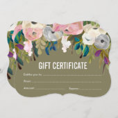 色彩の鮮やかフローラサロン贈与証テンプレート (正面/裏面)