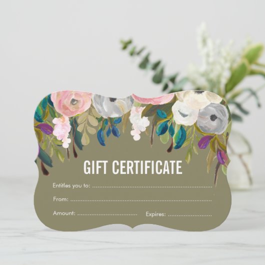 色彩の鮮やかフローラサロン贈与証テンプレート (スタンド正面)